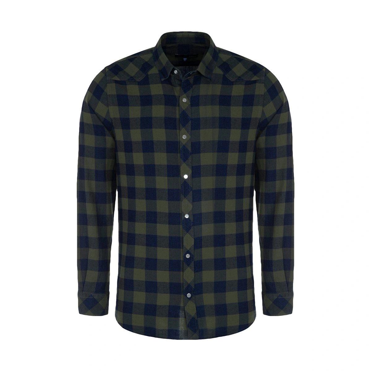 پیراهن آستین بلند جین مردانه یقه برگردان مدل معمولی. خرید از پاتن جامه. 