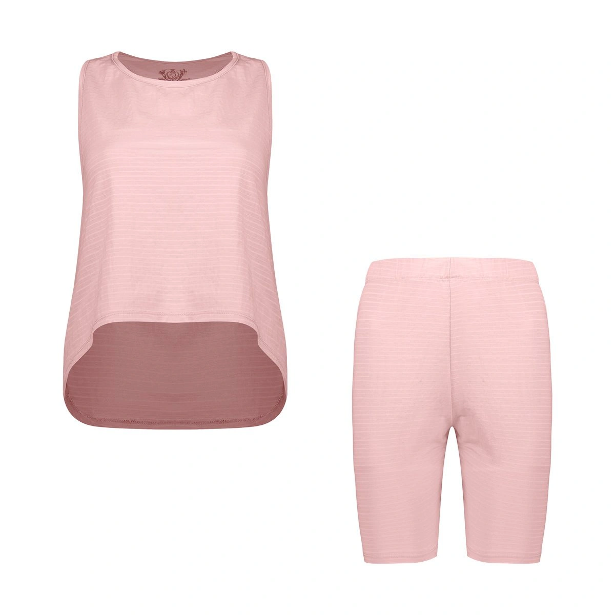 تاپ و شلوارک زنانه مدل قهرمانی تولید پاتن جامه می باشد - یقه گرد - جلوی تاپ کوتاه تر از پشت کار می ب