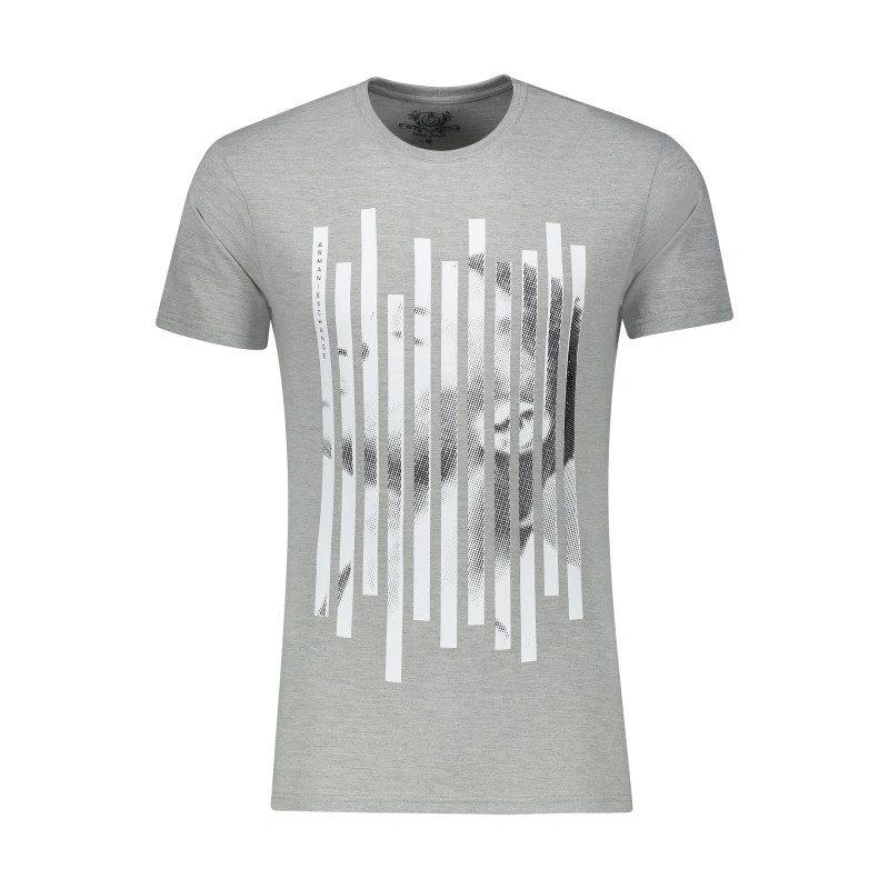 تیشرت آستین کوتاه مردانه ، یقه گرد ، چاپ دار ، استایل معمولی ، جنس نخی ، قد تا روی باسن ، تولید پاتن