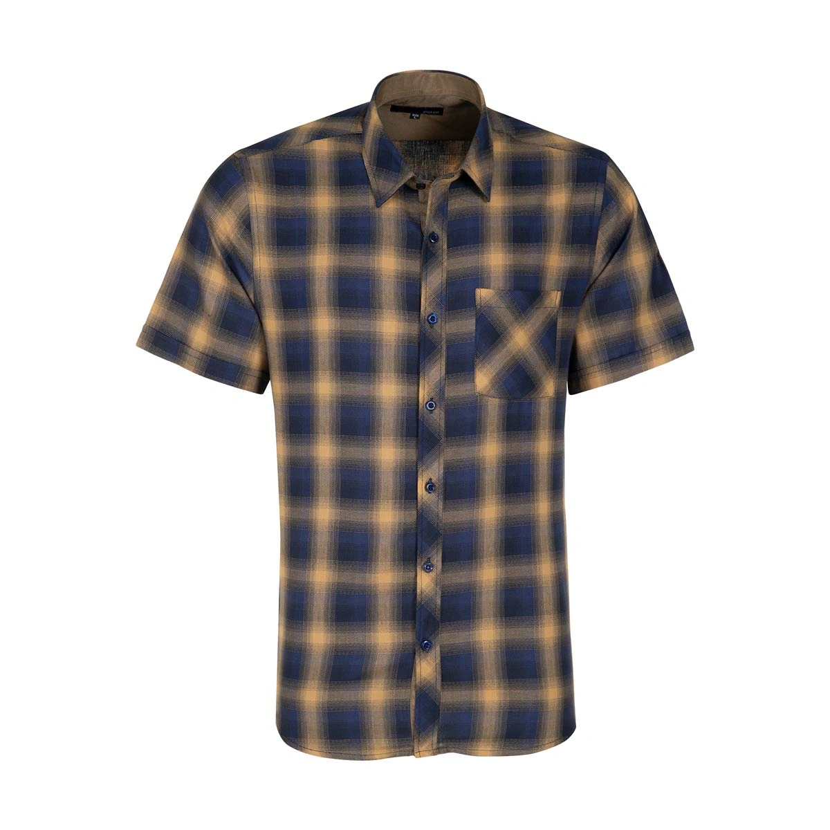 پیراهن آستین کوتاه مردانه طرح چهارخانه مدل معمولی رگولار خرید از سایت پاتن جامه.