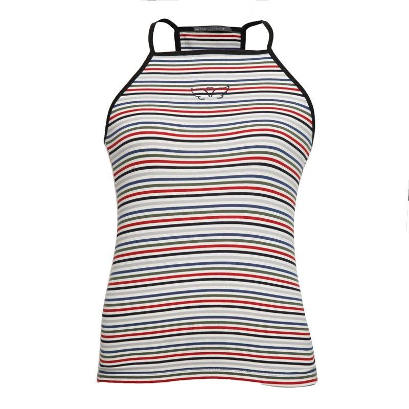 تاپ زنانه تولید شرکت پاتن جامه می باشد. جنس پارچه پنبه - پنبه فول لاکرا (کشی) می باشد / نخ رنگی رینگ