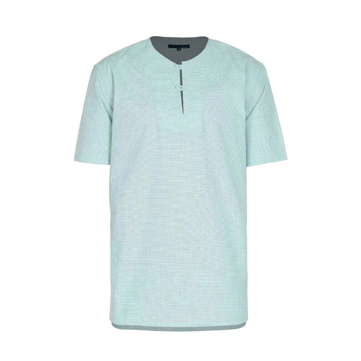 خرید پیراهن آستین کوتاه مردانه یقه فرنچ پارچه خنک رنگ سبز. 