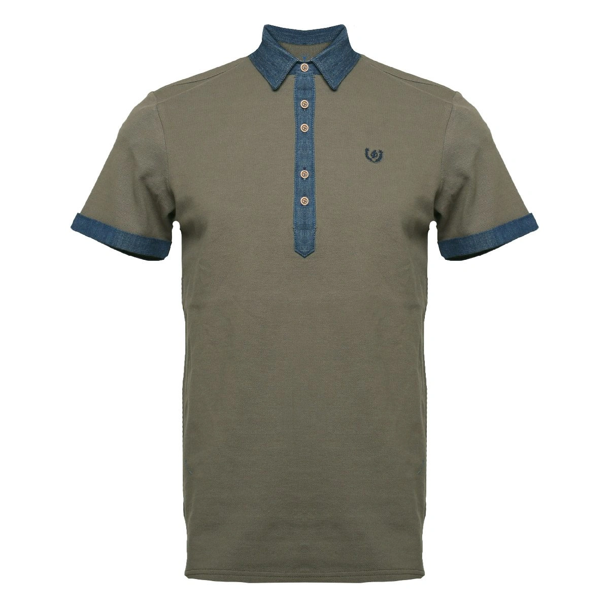 پولو شرت آستین کوتاه - جنس: جودون / 3% لاکرا ( کش ) - پارچه : ساده - یقه برگردان جین - دارای 6 دکمه 