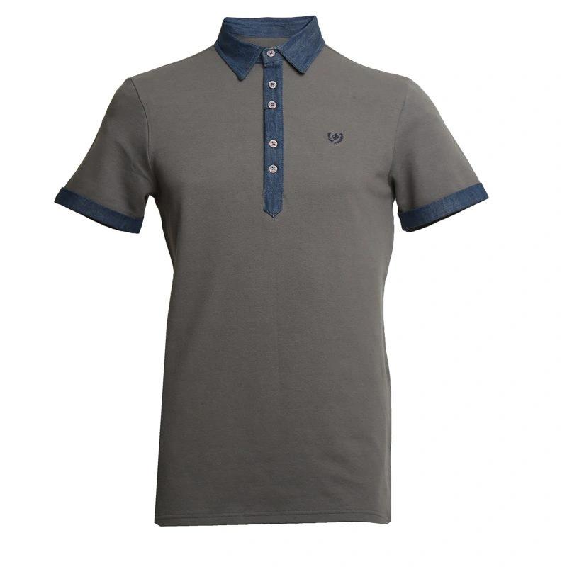 پولو شرت آستین کوتاه - جنس: جودون / 3% لاکرا ( کش ) - پارچه : ساده - یقه برگردان جین - دارای 6 دکمه 