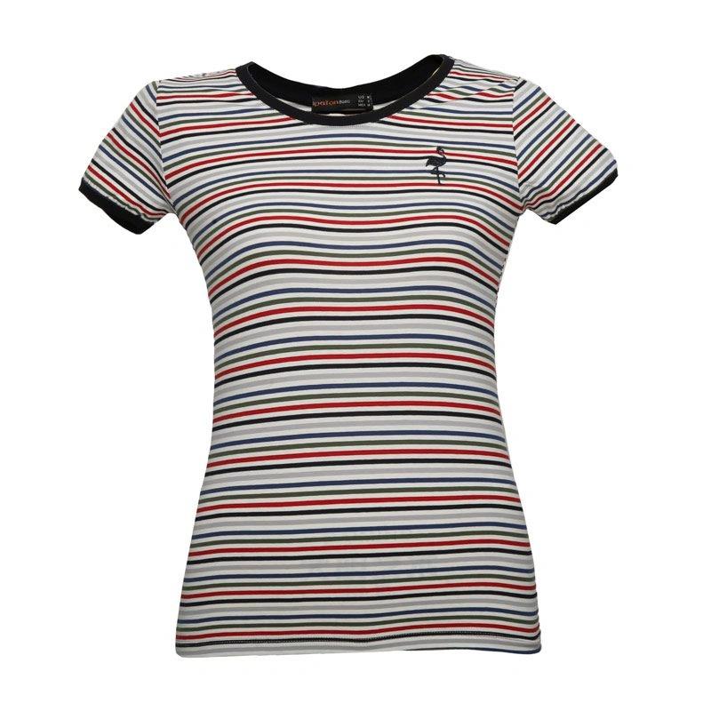 تیشرت آستین کوتاه زنانه تولید شرکت پاتن جامه می باشد. جنس پارچه پنبه / فول لاکرا می باشد. پارچه رینگ