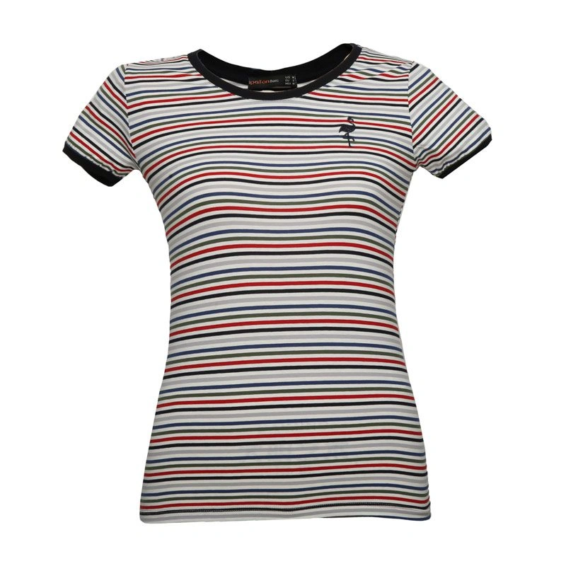 تیشرت آستین کوتاه زنانه تولید شرکت پاتن جامه می باشد. جنس پارچه پنبه / فول لاکرا می باشد. پارچه رینگ