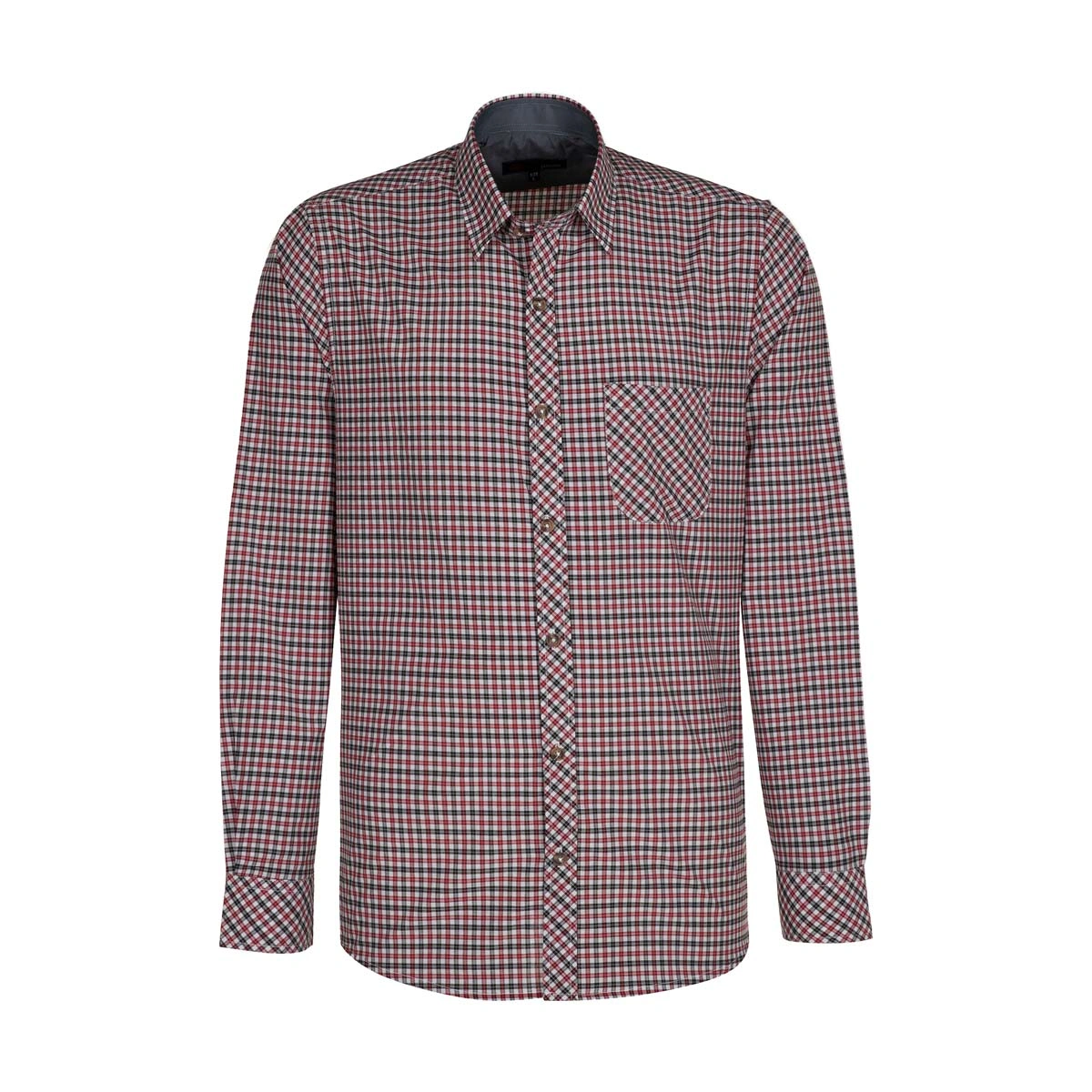 پیراهن آستین بلند مردانه چهارخانه ریز مدل رگولار. 