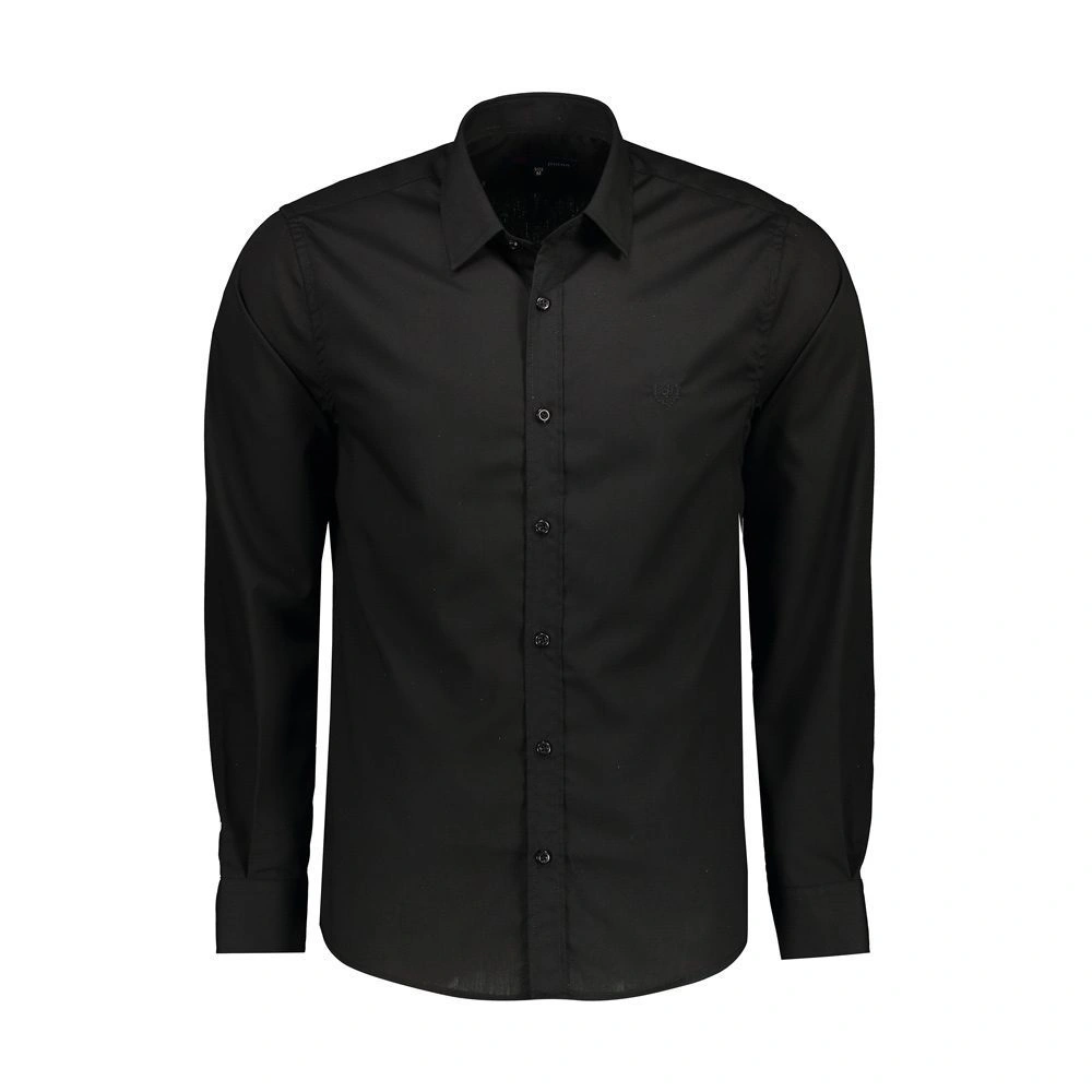 پیراهن آستین بلند مردانه مردانه تولید شرکت پاتن جامه می باشد. جنس پارچه تترون -65% پنبه/35%پلی استر 