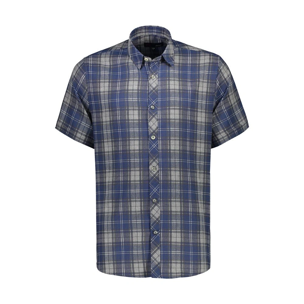 پیراهن آستین کوتاه مردانه مدل regular یقه برگردان طرح چهارخانه. 