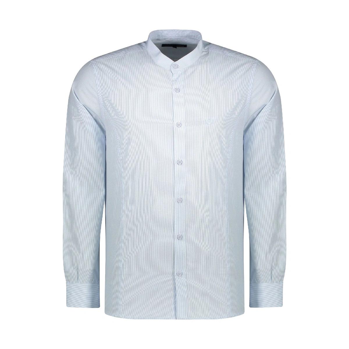 پیراهن آستین بلند مردانه یقه دیپلمات مدل معمولی. 