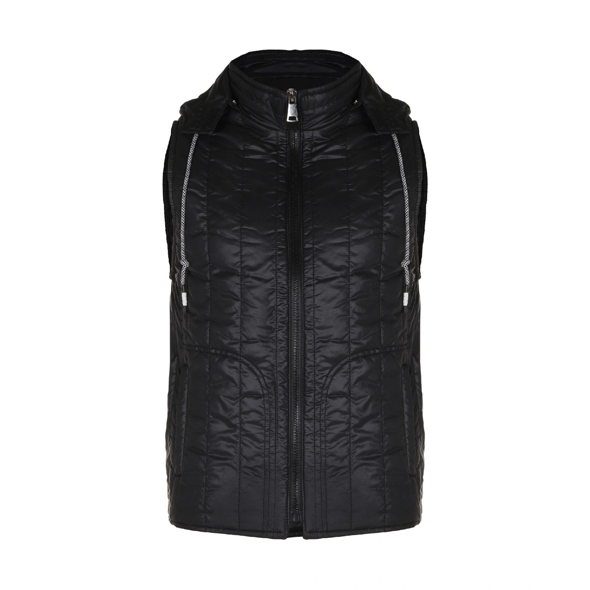 جلیقه شمعی مردانه از برند پاتن جامه ، دارای کلاه رنگ مشکی. خرید آنلاین ژیله مردانه. 