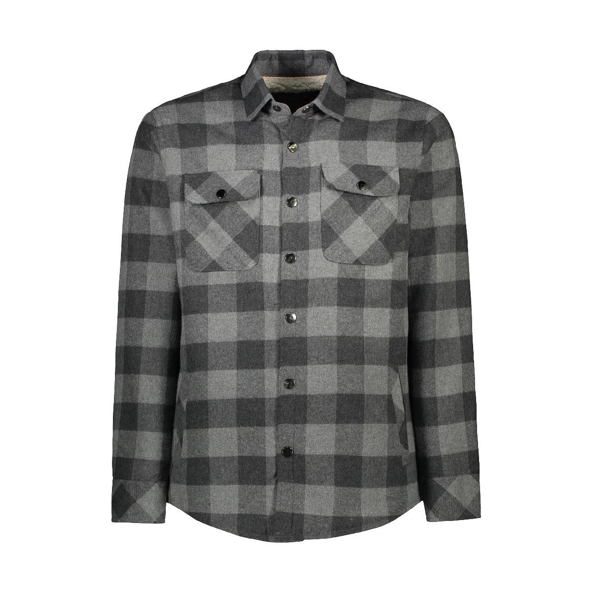 کاپشن پیراهنی پشمی ضخیم مردانه طرح چهارخانه. 