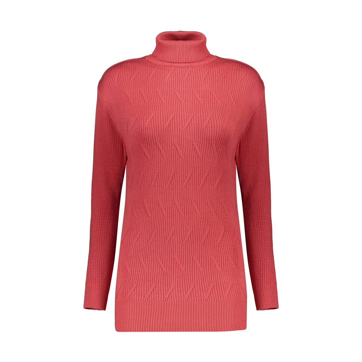 بافت یقه اسکی زنانه تولید پاتن جامه می باشد - بافت کار کبریتی می باشد - طرح جلو کار ، خط دار اریب می