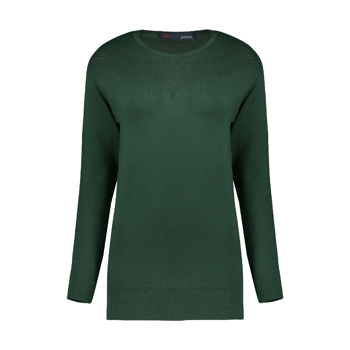 بافت زنانه تولید پاتن جامه می باشد - یقه کار گرد می باشد - طرح زیر یقه توری می باشد - قد تا روی باسن