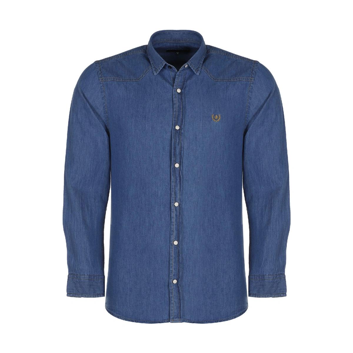 پیراهن جین مردانه تولید پاتن جامه می باشد. جنس پیراهن صد در صد جین (پنبه) می باشد. جین بدون کش رنگ آ