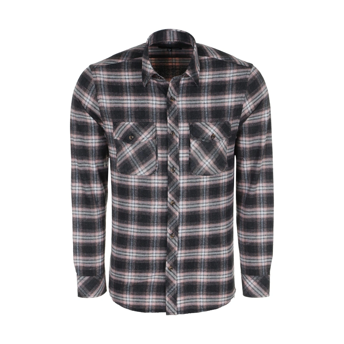 پیراهن آستین بلند پشمی مردانه طرح چهار خانه مدل رگولار از فروشگاه پاتن جامه. 