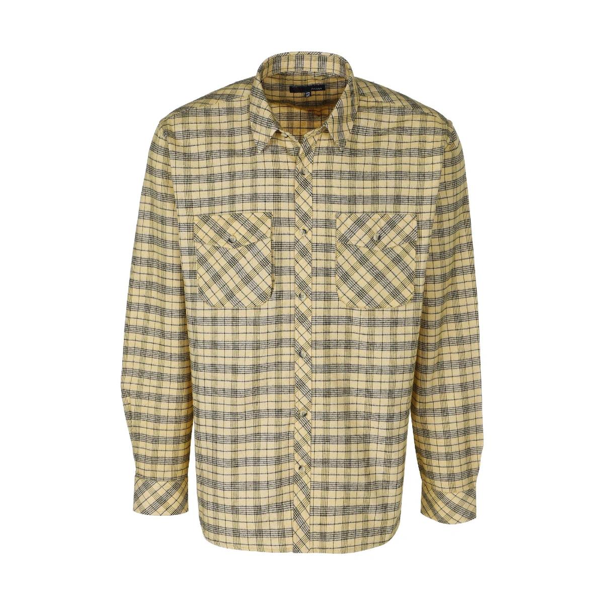 پیراهن پشمی آستین بلند مردانه طرح چهارخانه سایز بزرگ. پیراهن پشمی پاتن جامه. 