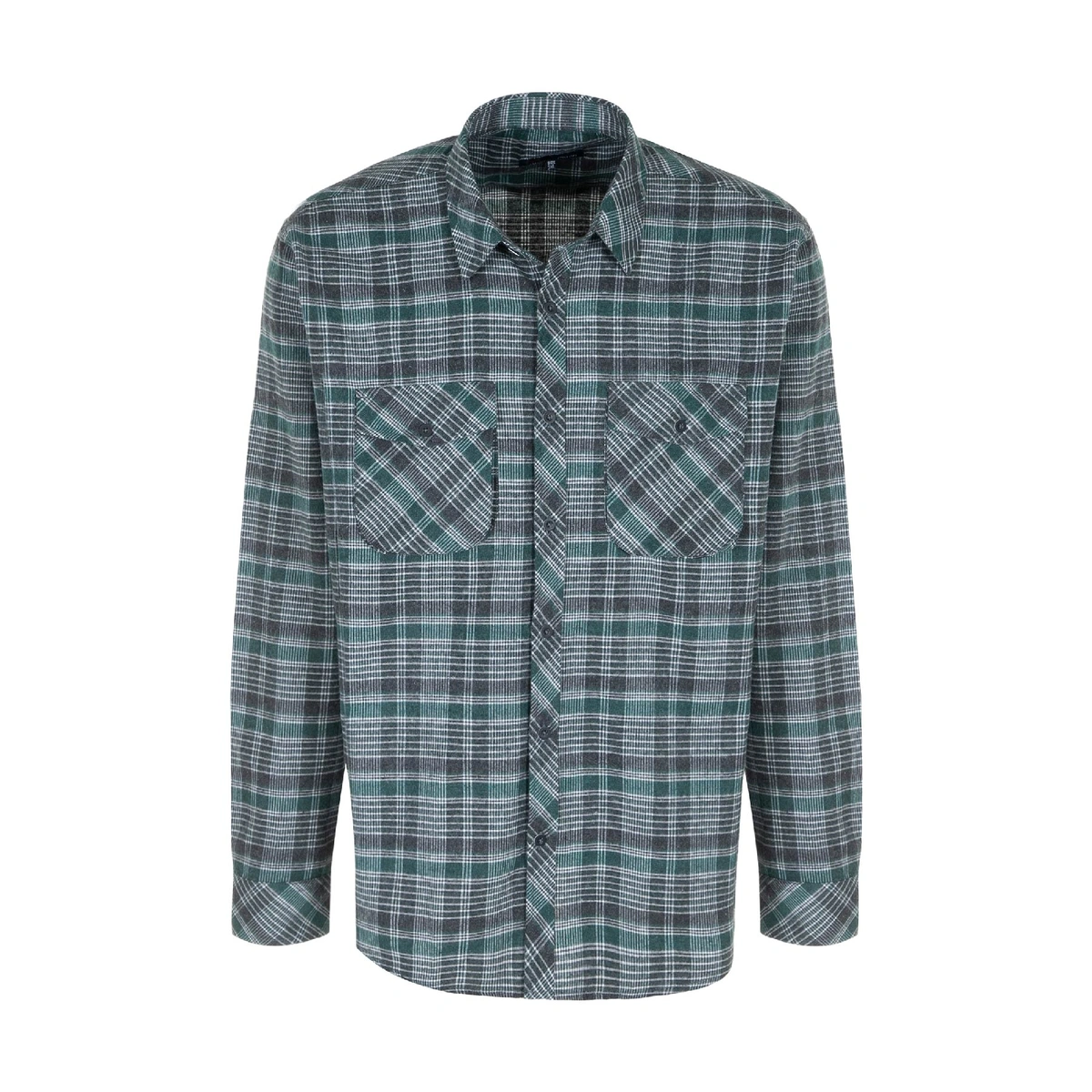 پیراهن آستین بلند سایز بزرگ مردانه مدل پشمی چهارخانه. پیراهن پشمی پاتن جامه. 