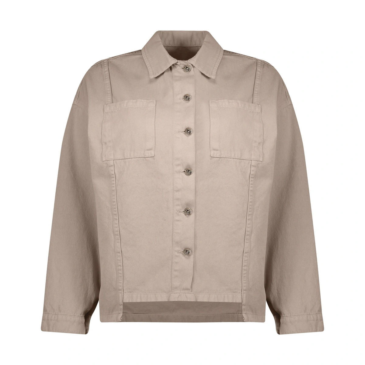 کت کتان زنانه تولید پاتن جامه می باشد. جنس کت صد در صد کتان (پنبه / نخ) می باشد. پارچه نیمه ضخیم قد 