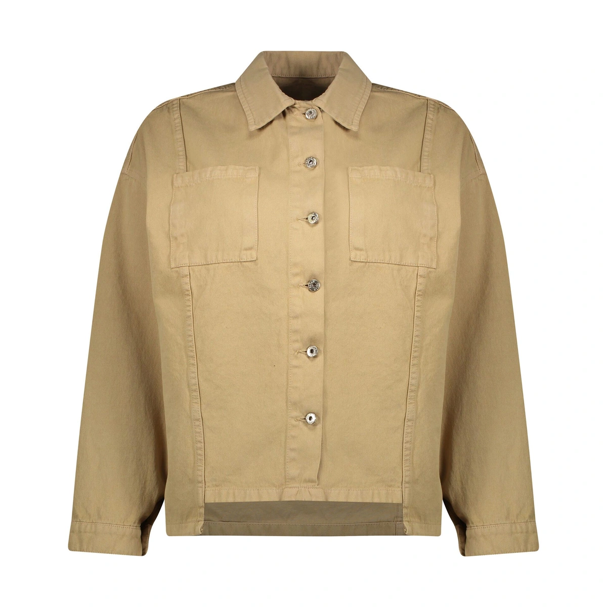 کت کتان زنانه تولید پاتن جامه می باشد. جنس کت صد در صد کتان (پنبه / نخ) می باشد. پارچه نیمه ضخیم قد 