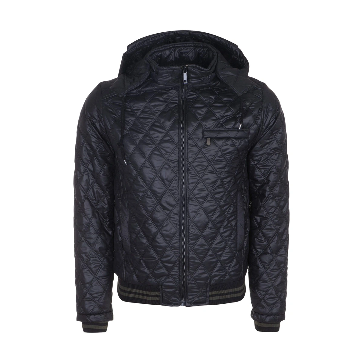 کاپشن شمعی مردانه کلاهدار تولید پاتن جامه می باشد. کاپشن از جنس شمعی (پلی استر) با طرح لوزی و دارای 