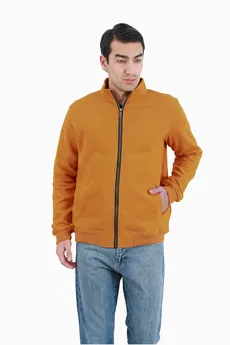 سویشرت زیپدار مردانه سلانیک رنگ خردلی