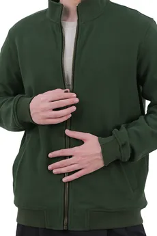 سویشرت زیپدار مردانه سلانیک رنگ سبز