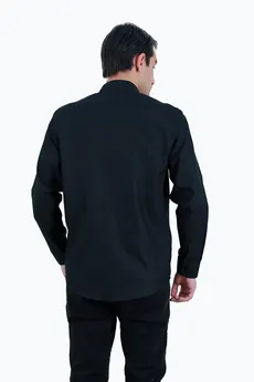 پیراهن آستین بلند مردانه رنگ مشکی طرح دار