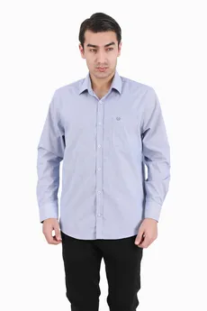پیراهن آستین بلند نخی مردانه تک جیب