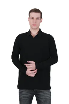 تیشرت آستین بلند مردانه یقه دار