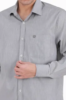پیراهن آستین بلند نخی مردانه تک جیب