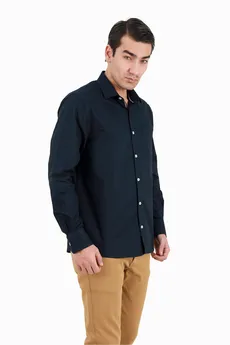 پیراهن آستین بلند کلاسیک مردانه نخی