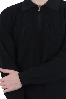 بافت یقه دار نیم زیپ مردانه