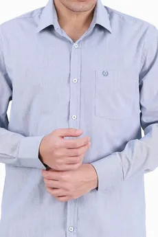 پیراهن آستین بلند نخی مردانه تک جیب