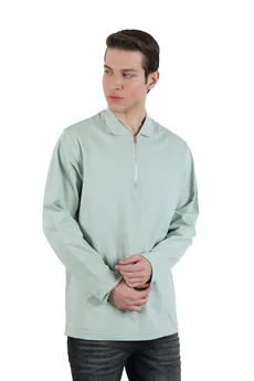 تیشرت آستین بلند جودون مردانه یقه زیپدار