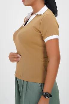 تیشرت آستین کوتاه یقه دار زنانه