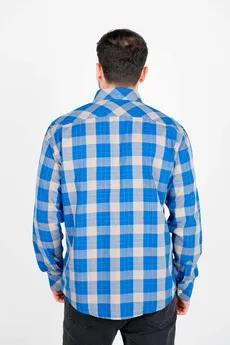 پیراهن آستین بلند یقه برگردان چهارخانه مردانه