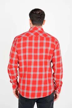 پیراهن آستین بلند یقه برگردان چهارخانه مردانه