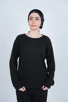 تیشرت بافت یقه گرد آستین بلند زنانه