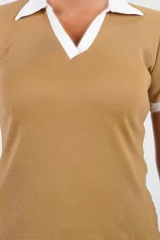 تیشرت آستین کوتاه یقه دار زنانه