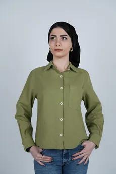 شومیز یقه برگردان کوتاه زنانه