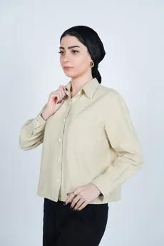 شومیز یقه برگردان کوتاه زنانه