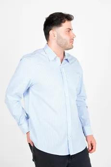 پیراهن آستین بلند یقه برگردان راه راه مردانه