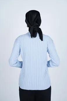 بافت یقه گرد آستین بلند زنانه  