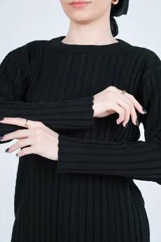 بافت یقه گرد آستین بلند زنانه 