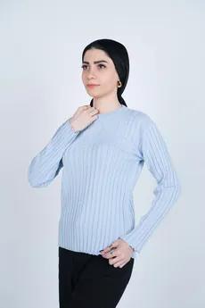 بافت یقه گرد آستین بلند زنانه  