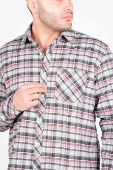 پیراهن آستین بلند پشمی یقه برگردان چهارخانه مردانه 