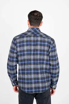 پیراهن آستین بلند پشمی یقه برگردان چهارخانه مردانه 