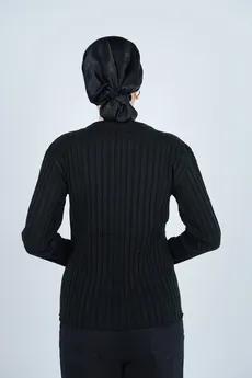 بافت یقه گرد آستین بلند زنانه 