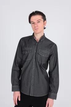 پیراهن آستین بلند جین مردانه جیبدار